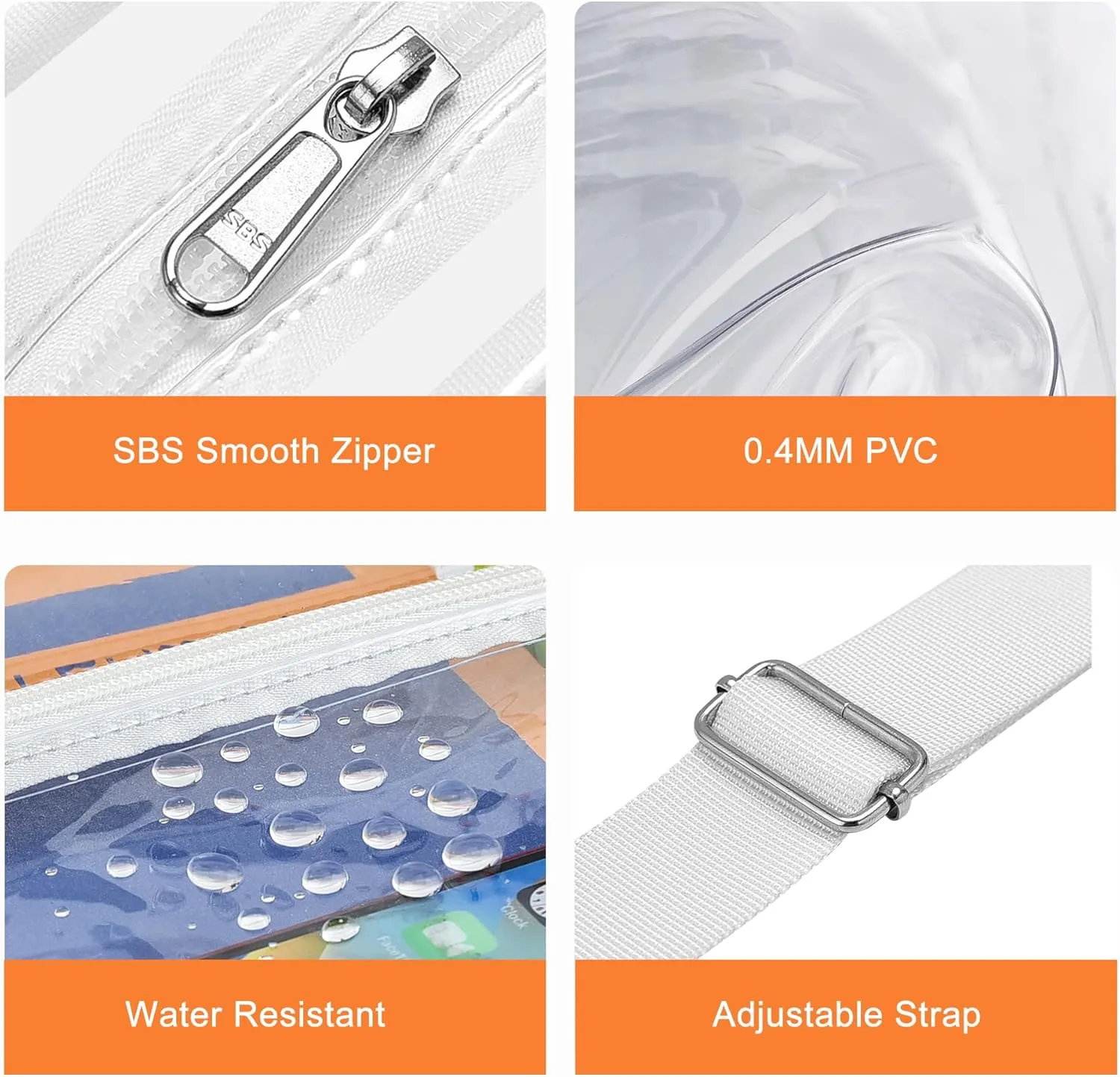 MAY TREE Clear Bag for Stadium Events Clear Messenger Bag Suitable for Concert Outfits and Sports Events