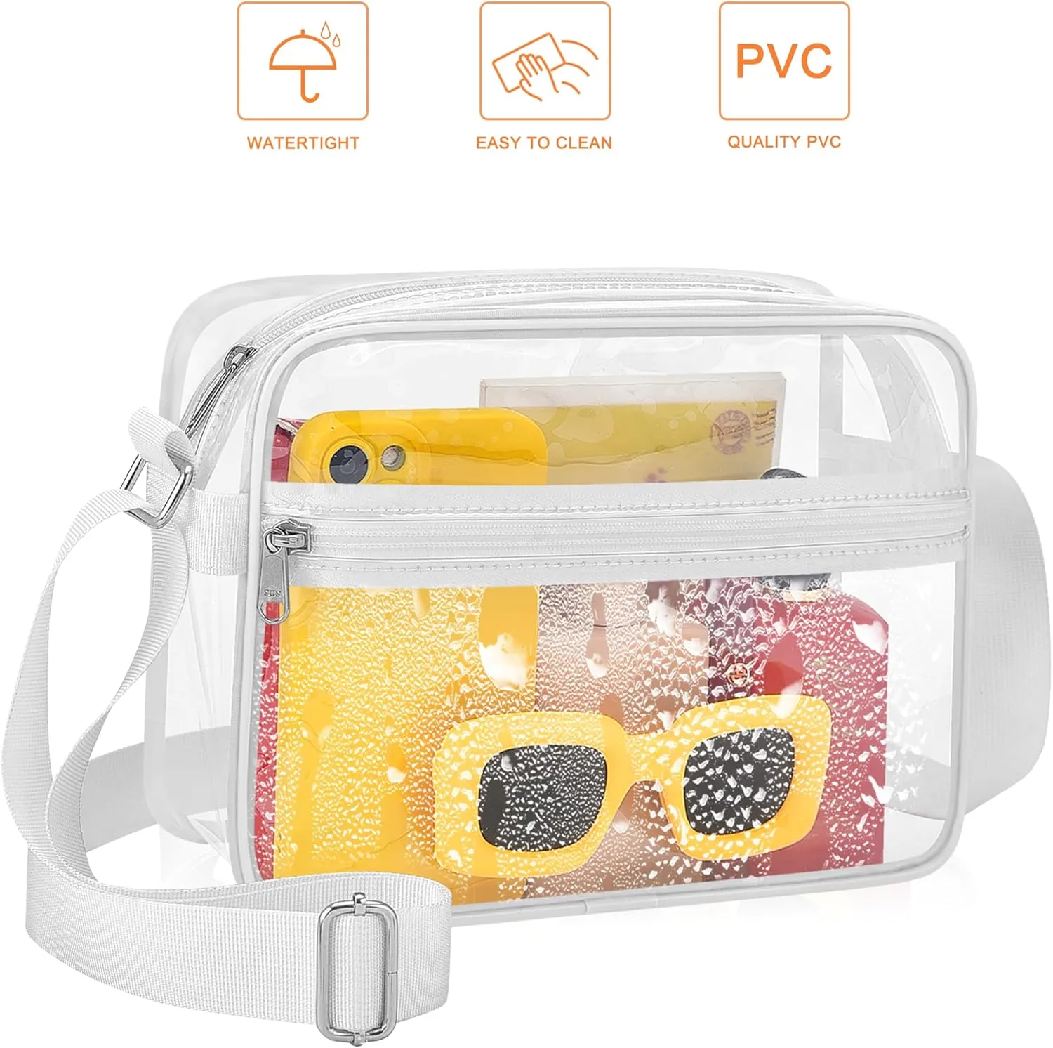 MAY TREE Clear Bag for Stadium Events Clear Messenger Bag Suitable for Concert Outfits and Sports Events