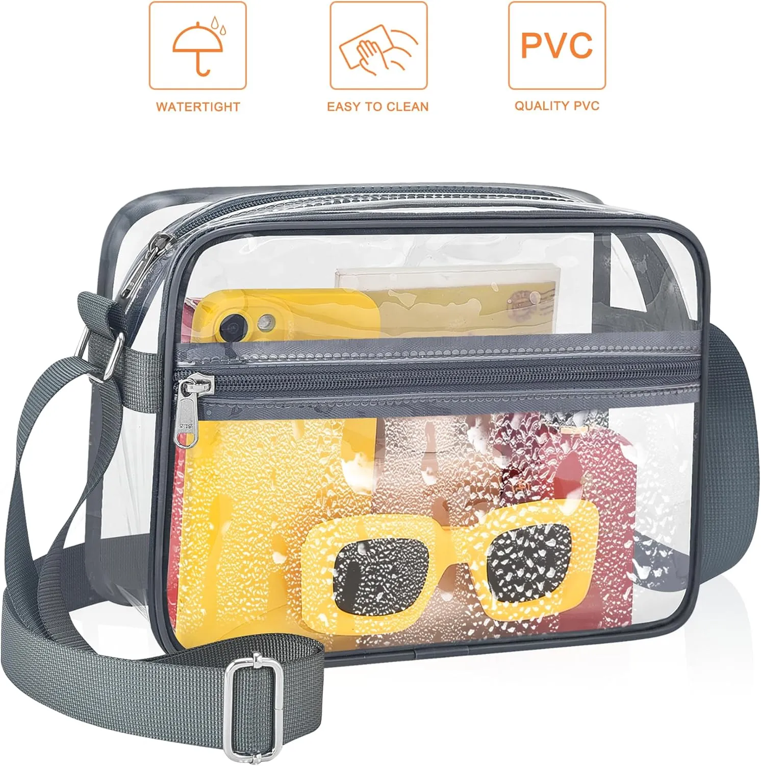 MAY TREE Clear Bag for Stadium Events Clear Messenger Bag Suitable for Concert Outfits and Sports Events