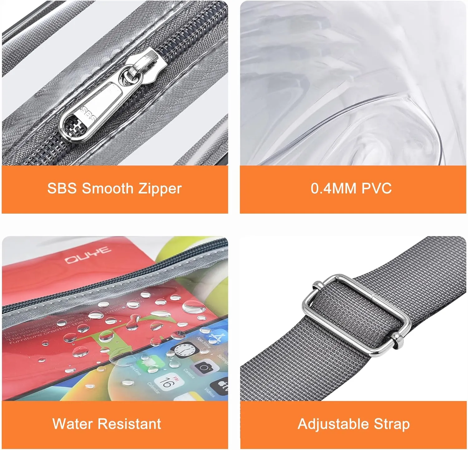 MAY TREE Clear Bag for Stadium Events Clear Messenger Bag Suitable for Concert Outfits and Sports Events