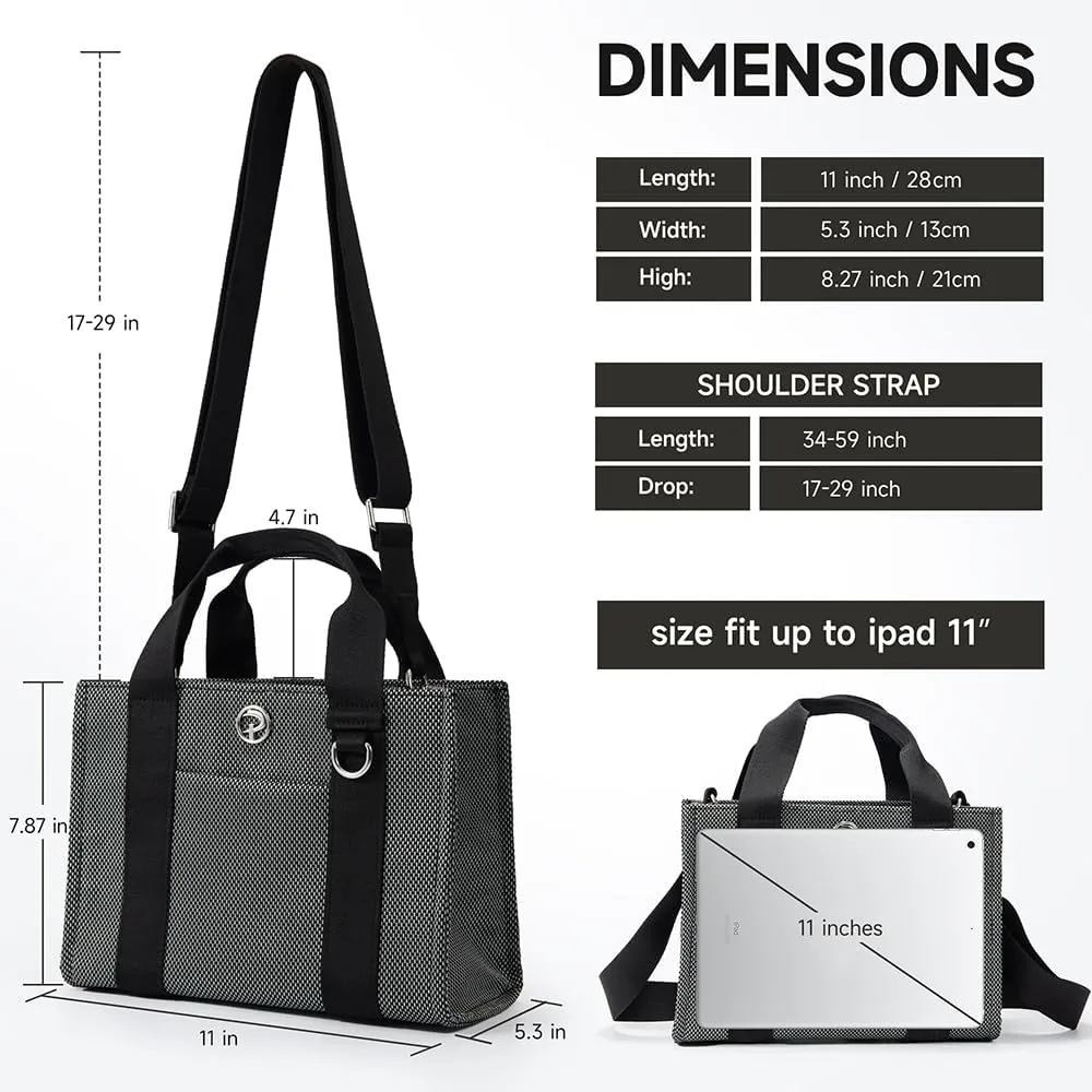 Medium Canvas Tote Bag for Women, Crossbody Satchel Bag with Adjustable Strap, Travel Purse, Work Handbag, and Everyday Bag
