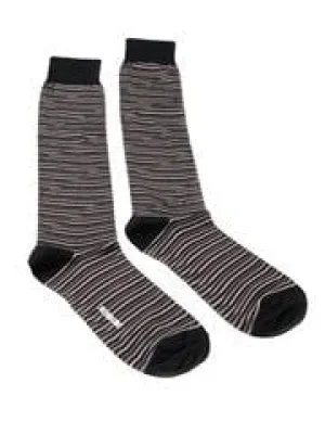 Missoni GM00CMU4657 0001 Black/Orange Knee Length Socks
