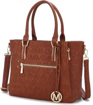 MKF Crossbody Shoulder Bag for Women  PU Leather Top Handle Pocketbook  Roomy Tote Satchel Handbag Purse M Charm