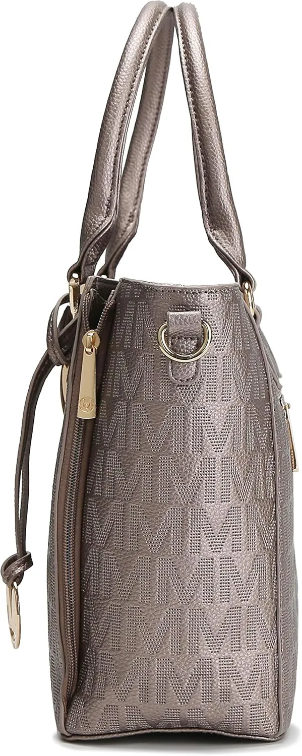 MKF Crossbody Shoulder Bag for Women  PU Leather Top Handle Pocketbook  Roomy Tote Satchel Handbag Purse M Charm