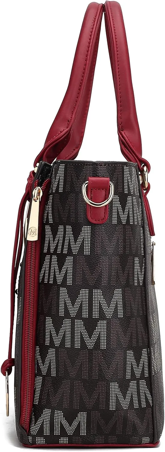 MKF Crossbody Shoulder Bag for Women  PU Leather Top Handle Pocketbook  Roomy Tote Satchel Handbag Purse M Charm