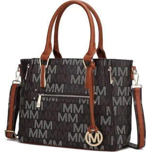 MKF Crossbody Shoulder Bag for Women  PU Leather Top Handle Pocketbook  Roomy Tote Satchel Handbag Purse M Charm
