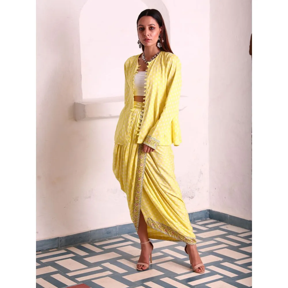 MONK & MEI Uff Silk Jacket-Yellow