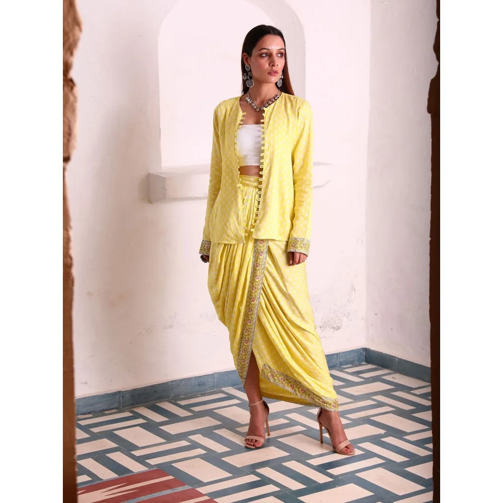 MONK & MEI Uff Silk Jacket-Yellow