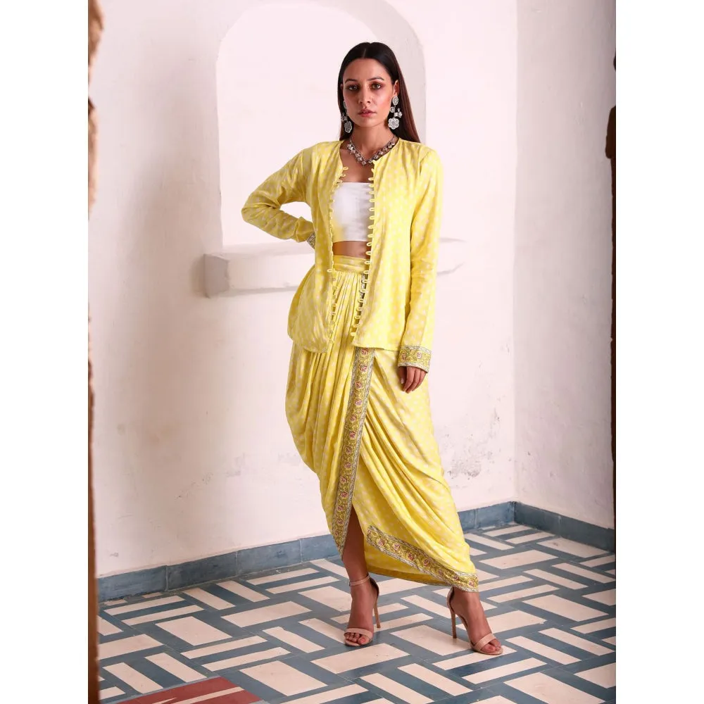 MONK & MEI Uff Silk Jacket-Yellow