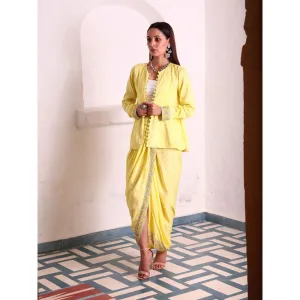 MONK & MEI Uff Silk Jacket-Yellow