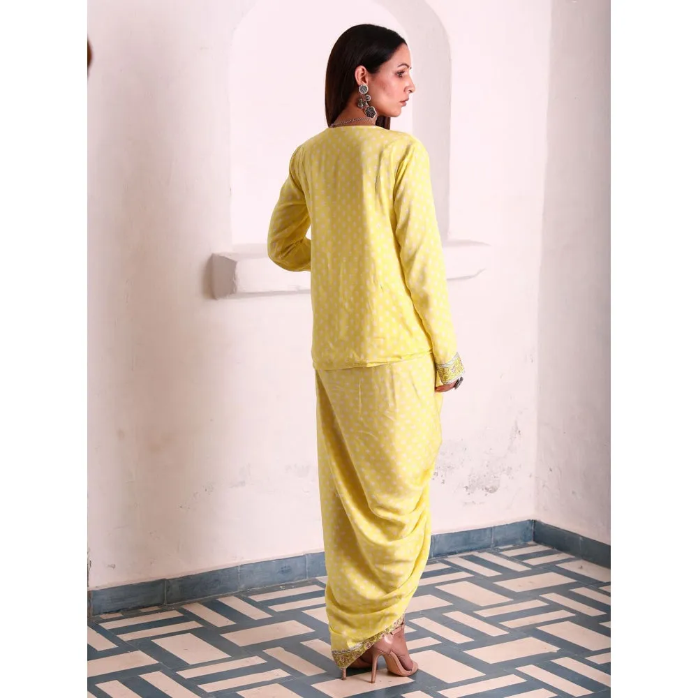 MONK & MEI Uff Silk Jacket-Yellow
