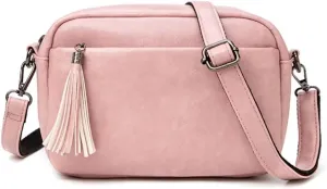 Mudono Shoulder Bag for Women Vintage Crossbody Purse Lightweight PU Leather Messenger Satchel Roomy Pocketbooks with Tassel