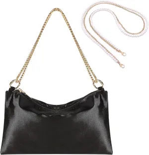 Naimo Women Satin Evening Handbag Shoulder Bag Elegant Clutches Chain Bag Formal Wedding Party Prom Purse