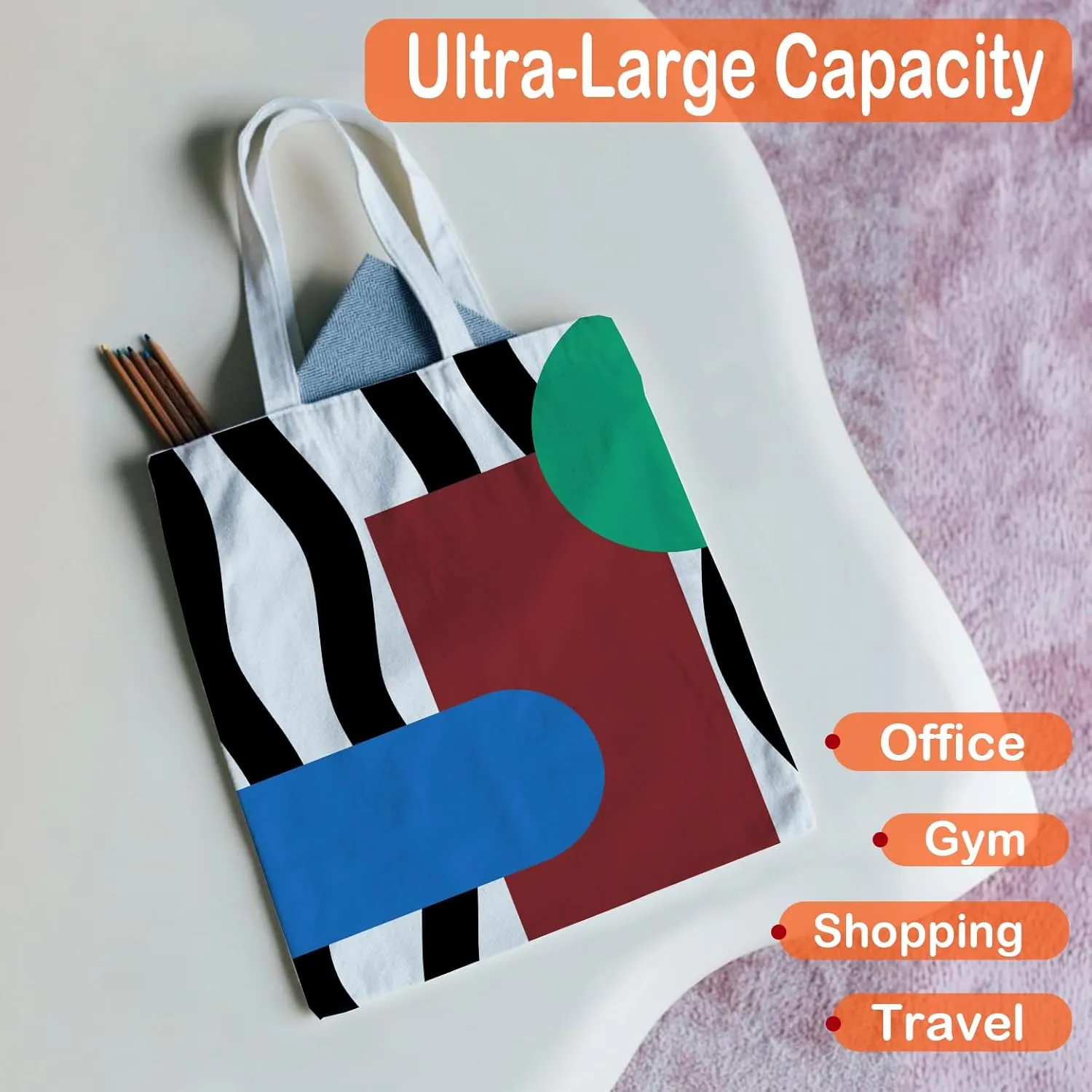 NATSUNO Canvas Tote Bag,Science Graduation Gifts,Tote Bags for Women,Reusable Grocery Bags