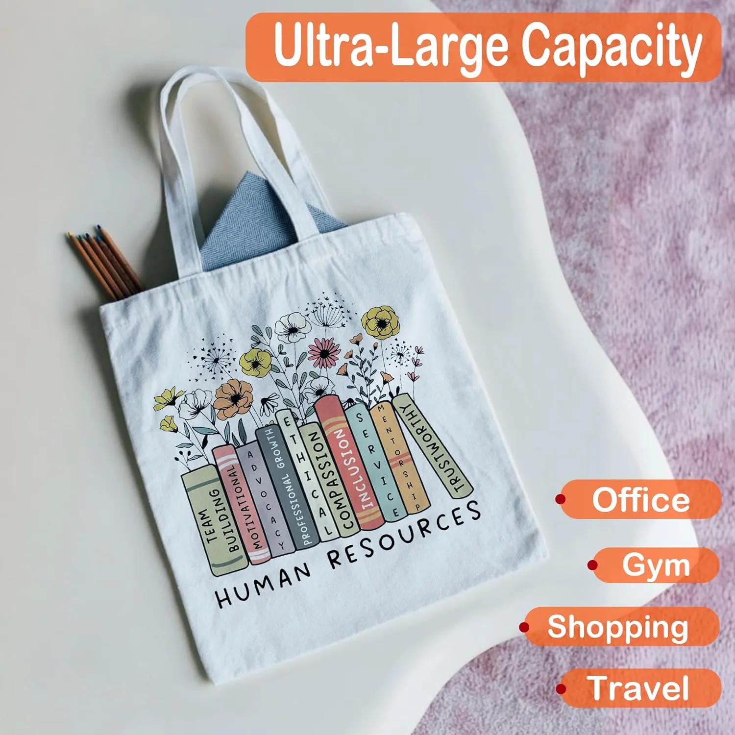 NATSUNO Canvas Tote Bag,Science Graduation Gifts,Tote Bags for Women,Reusable Grocery Bags
