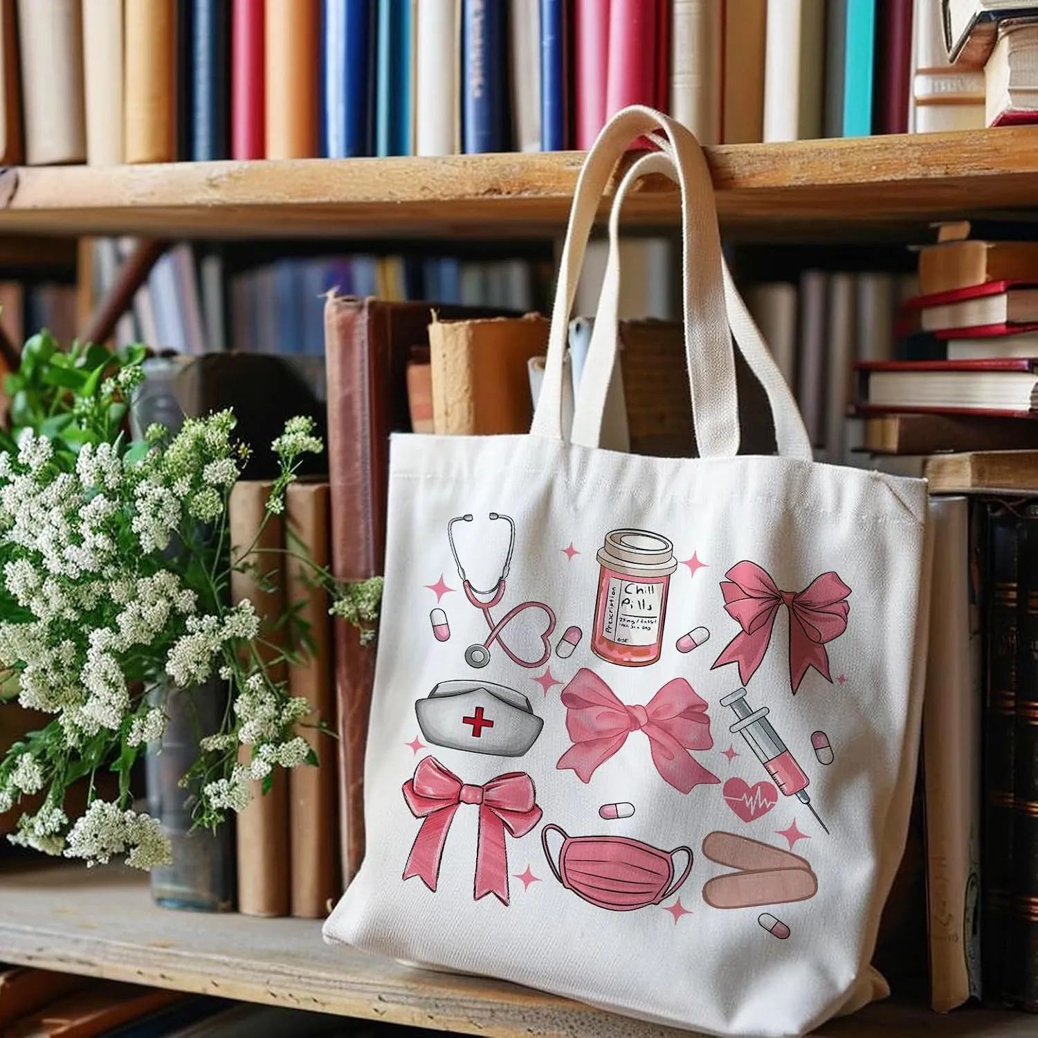 NATSUNO Canvas Tote Bag,Science Graduation Gifts,Tote Bags for Women,Reusable Grocery Bags