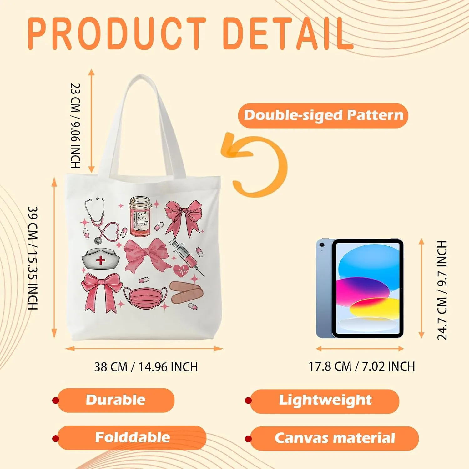 NATSUNO Canvas Tote Bag,Science Graduation Gifts,Tote Bags for Women,Reusable Grocery Bags
