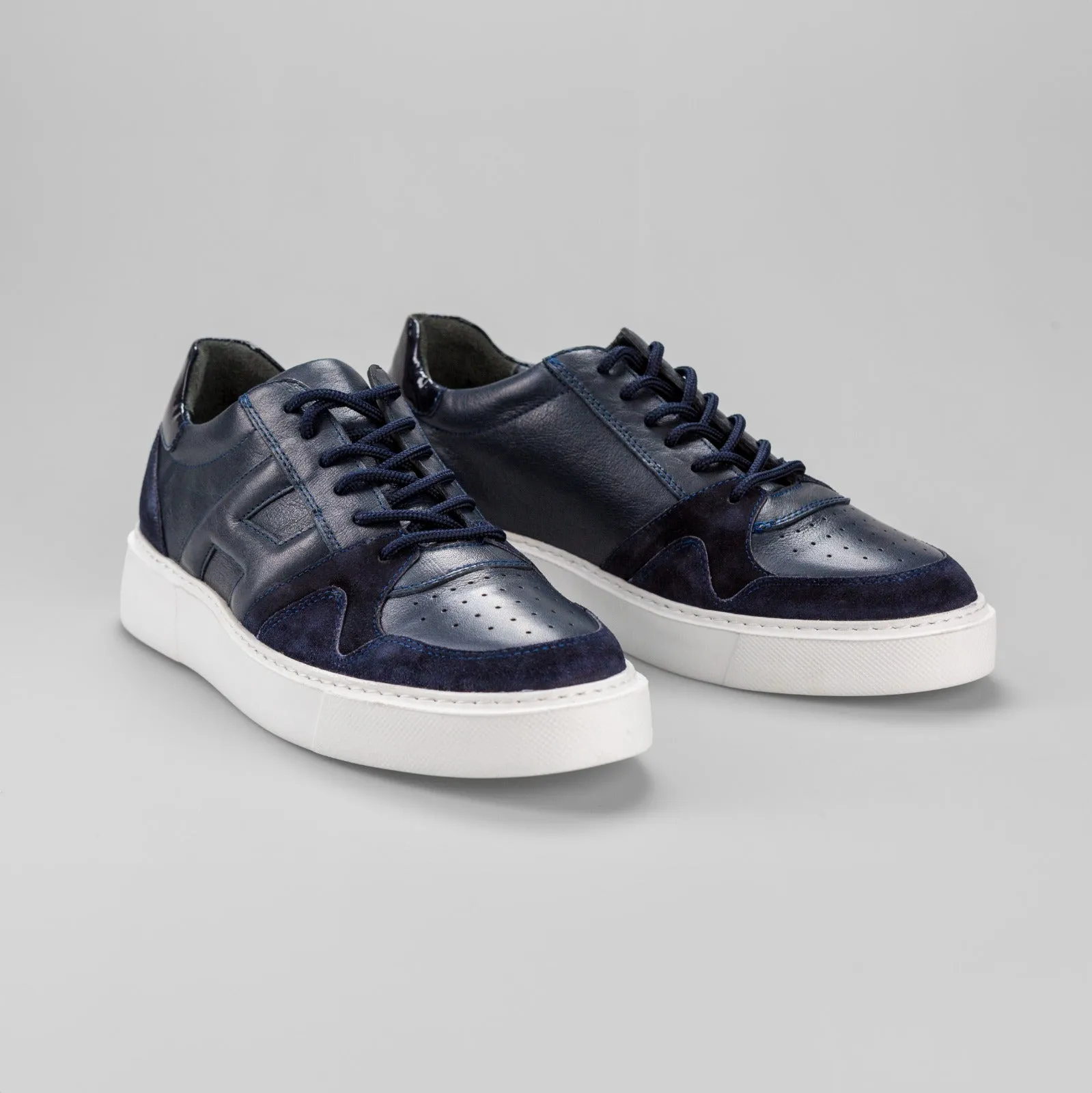 Navy Blue Embossed Sneakers