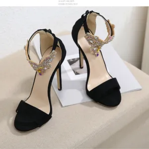 New Colorful Diamond Stud High Heels Sandals