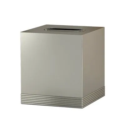 New - Special Metal Square Facial Tissue Box Cover - Nu Steel