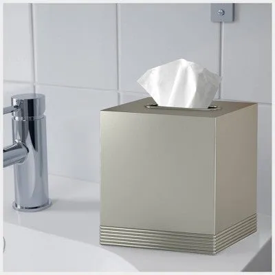 New - Special Metal Square Facial Tissue Box Cover - Nu Steel