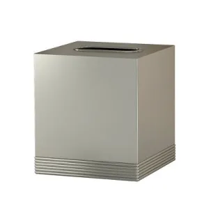 New - Special Metal Square Facial Tissue Box Cover - Nu Steel