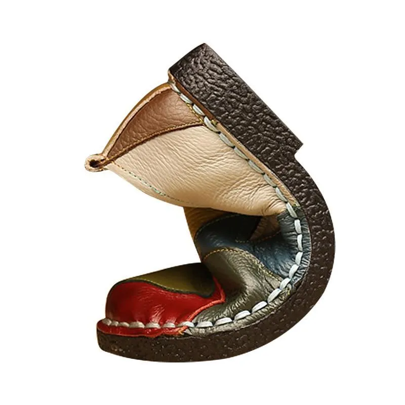 New Women Shoes Fashion Loafers Genuine Leather Women Flats Mixed Colors Women Casual Shoes