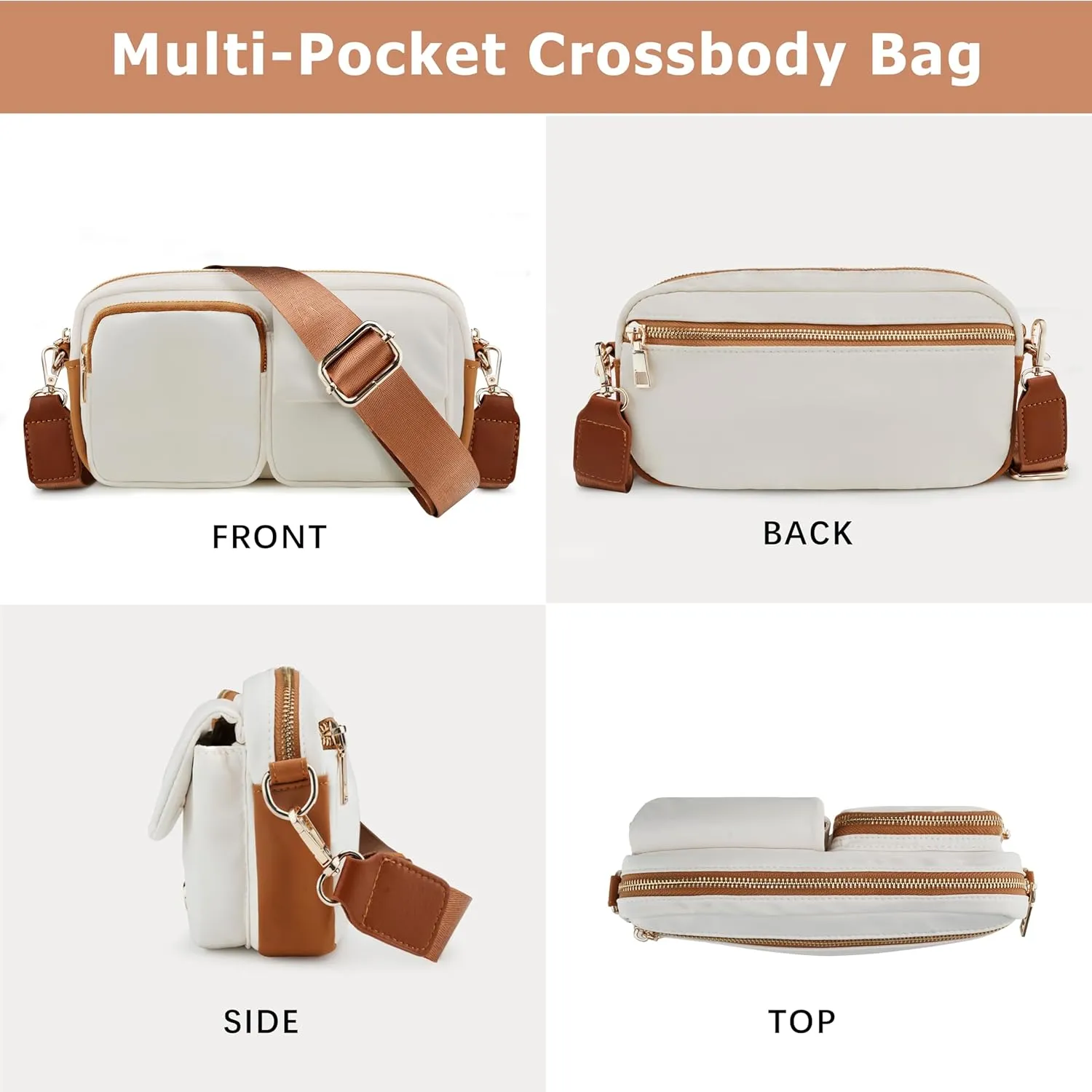 Nylon Crossbody Bag Small Purses for Women Crossbody Shoulder Bags with RFID Blocking Pocket Traveling Workout
