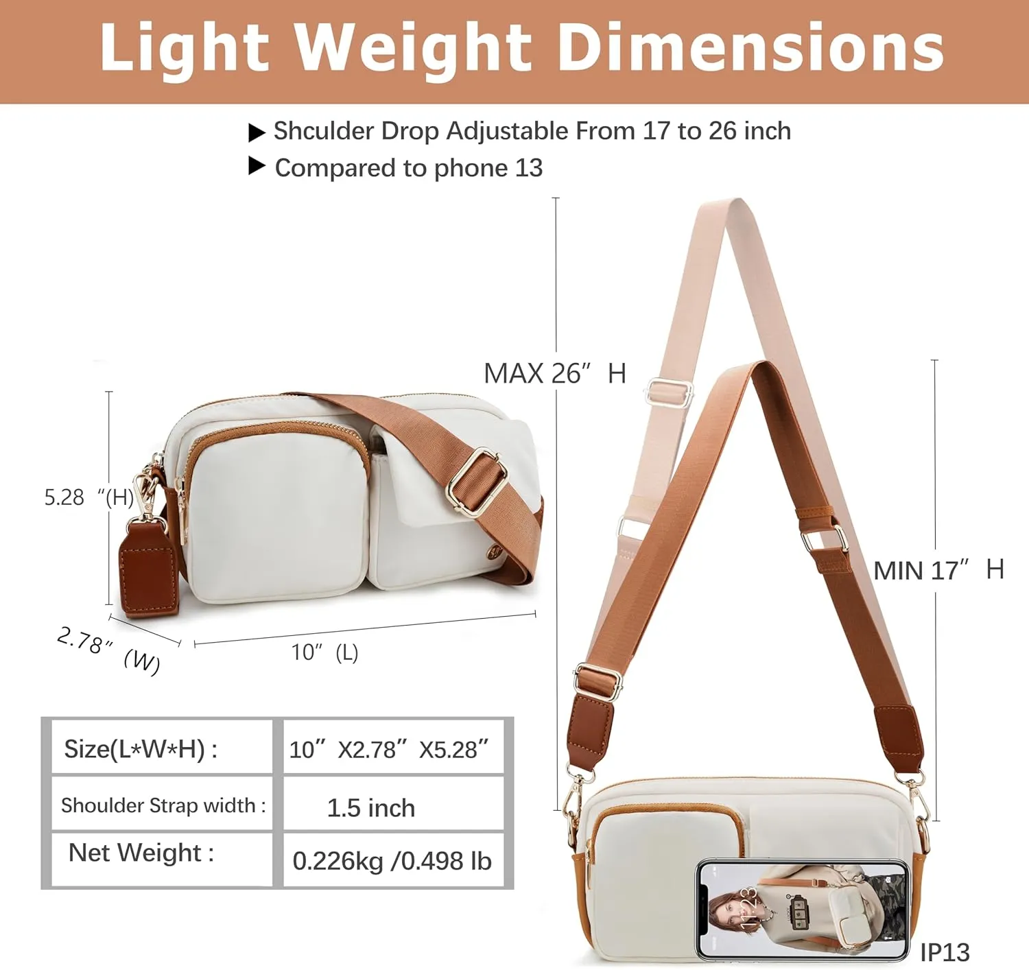 Nylon Crossbody Bag Small Purses for Women Crossbody Shoulder Bags with RFID Blocking Pocket Traveling Workout