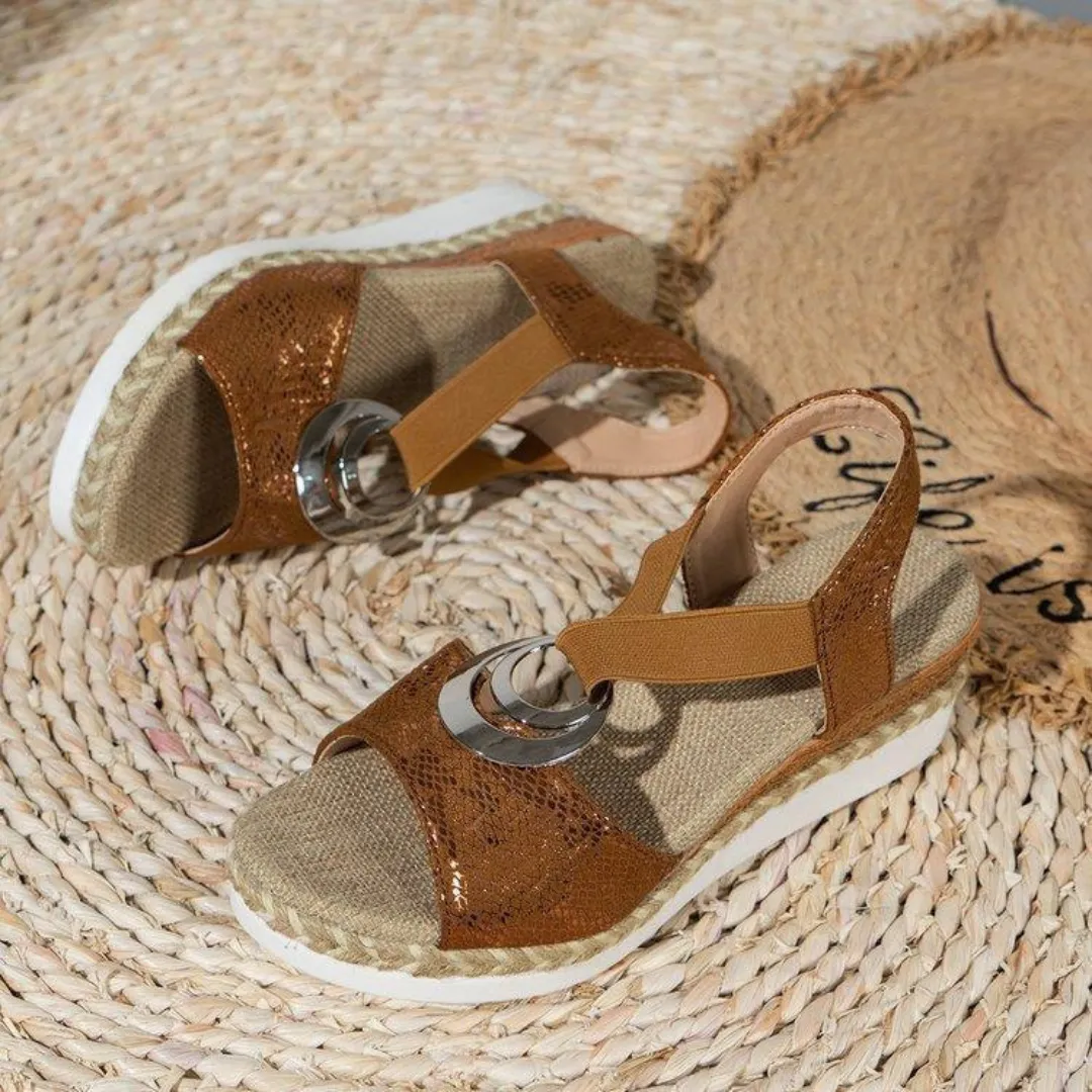 OCW Women Orthopedic Wedge Sandals Comfortable Ankle-Strap Open-Toe Chic Summer Sandals