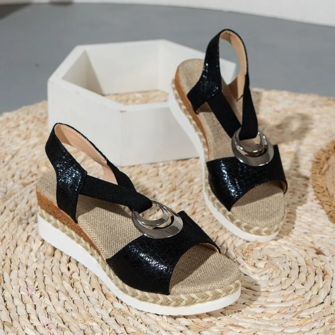 OCW Women Orthopedic Wedge Sandals Comfortable Ankle-Strap Open-Toe Chic Summer Sandals
