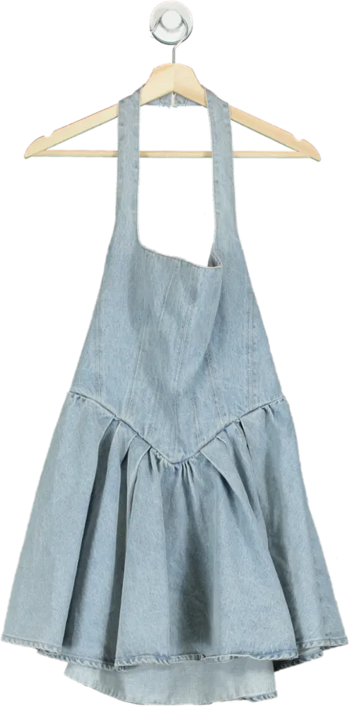 Oh Polly Light Blue Denim Dress UK 10