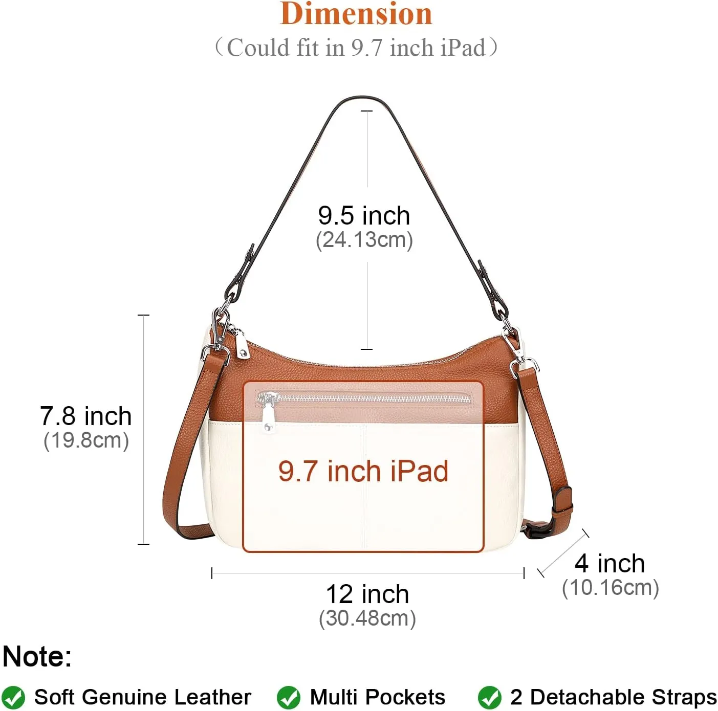 Over Earth Soft Leather Handbags for Women Crossbody Purses Multi Pockets Shoulder Bags Messenger Bag Medium