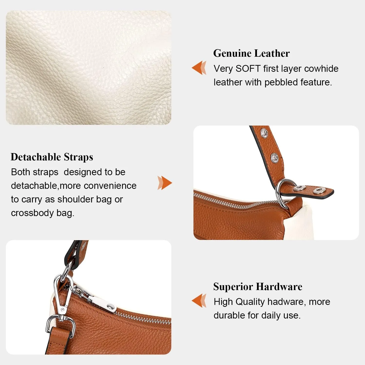 Over Earth Soft Leather Handbags for Women Crossbody Purses Multi Pockets Shoulder Bags Messenger Bag Medium