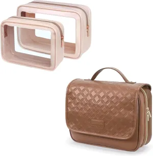 PACKISM Hanging Travel Toiletry Bag and TSA Approved Clear Bag, Bundle Sales
