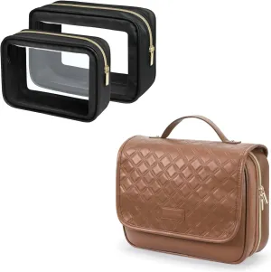 PACKISM Hanging Travel Toiletry Bag and TSA Approved Clear Bag, Bundle Sales