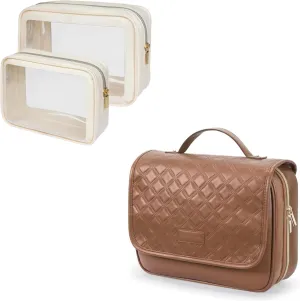 PACKISM Hanging Travel Toiletry Bag and TSA Approved Clear Bag, Bundle Sales