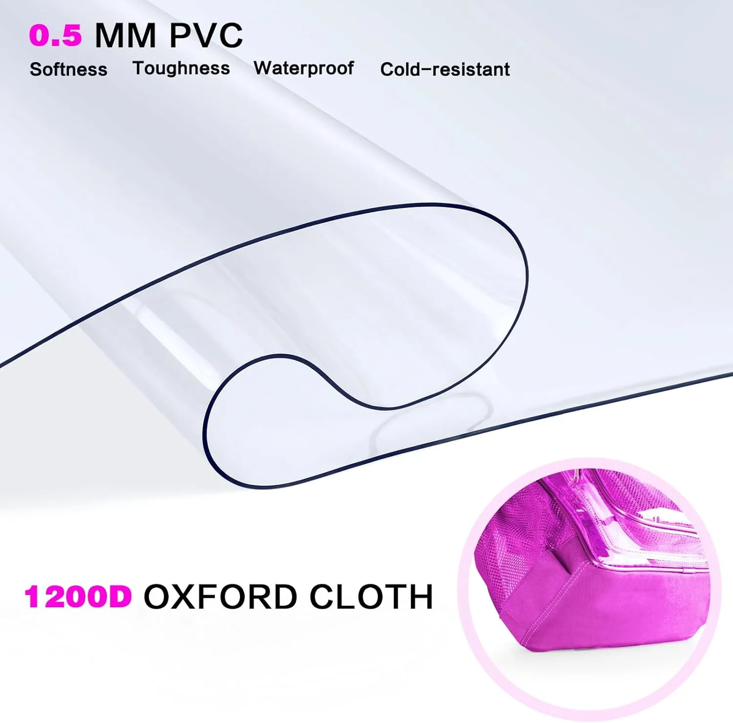 PAMANO Clear Backpack Transparent Heavy Duty See Through Bag for College Work Stadium Concert Travel Security, Pink