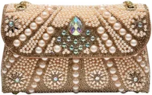 Pearl Clutch Bag Women 2025 Trendy Noble Crystal Rhinestone Purses Evening Bags Chain Handbags Wedding Party Prom