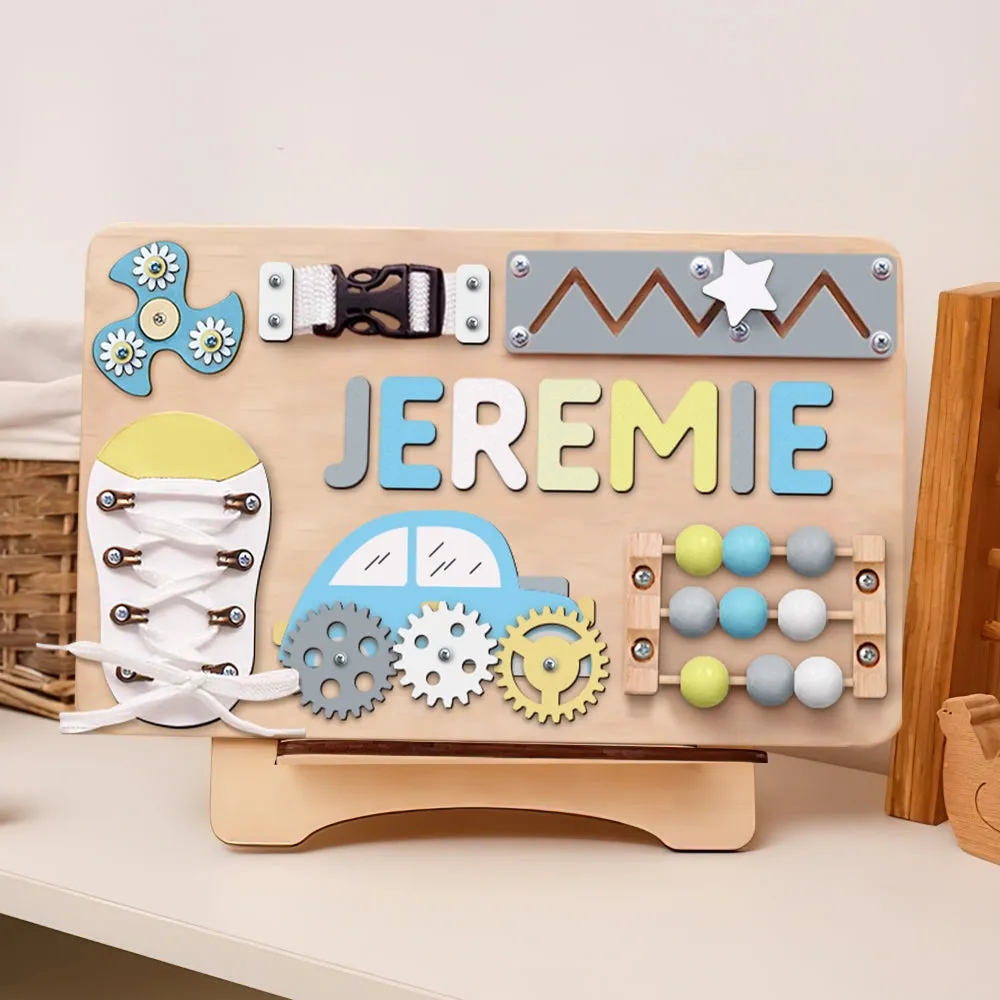 Personalized Busy Board - Wooden Montessori Toys | KindlyToys, BB29