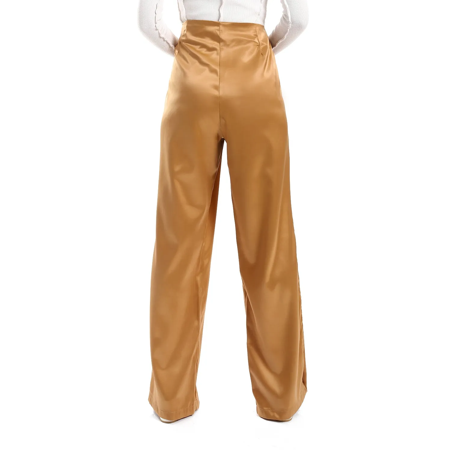Plain Silver Statement Plain Women Silk Pants