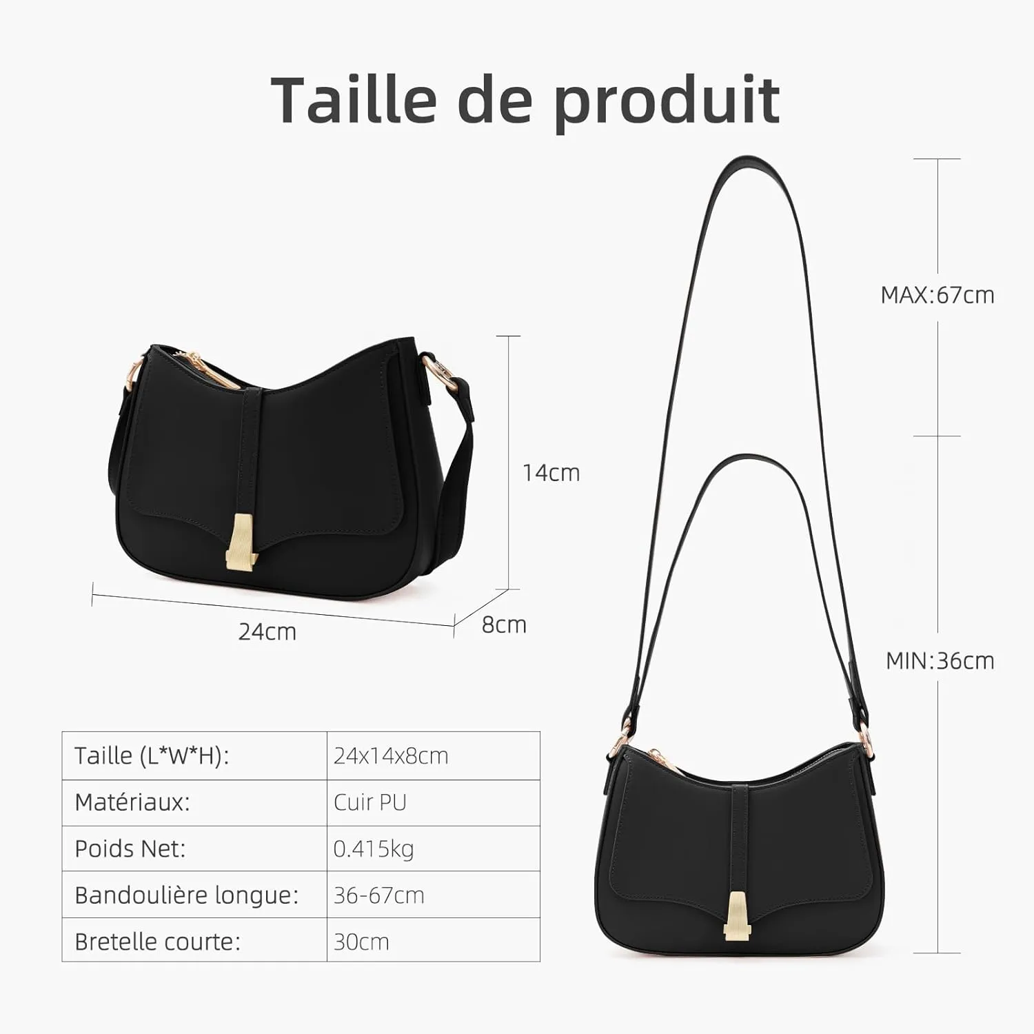Prettyzys Crescent Shoulder Bag for Women, Vintage Retro Vegan Leather Clutch Tote Handbags Crossbody Bags Handbag for Women
