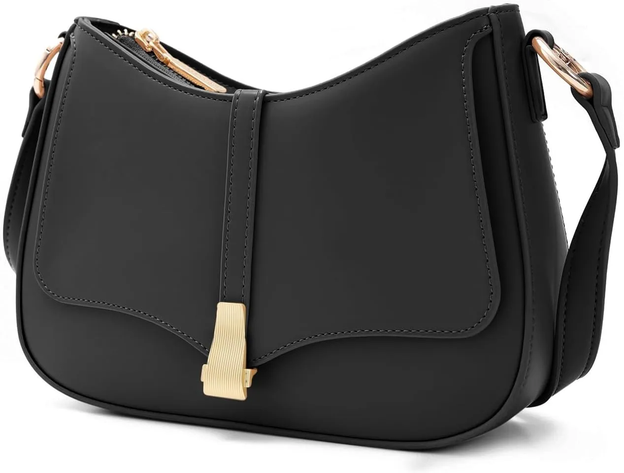 Prettyzys Crescent Shoulder Bag for Women, Vintage Retro Vegan Leather Clutch Tote Handbags Crossbody Bags Handbag for Women