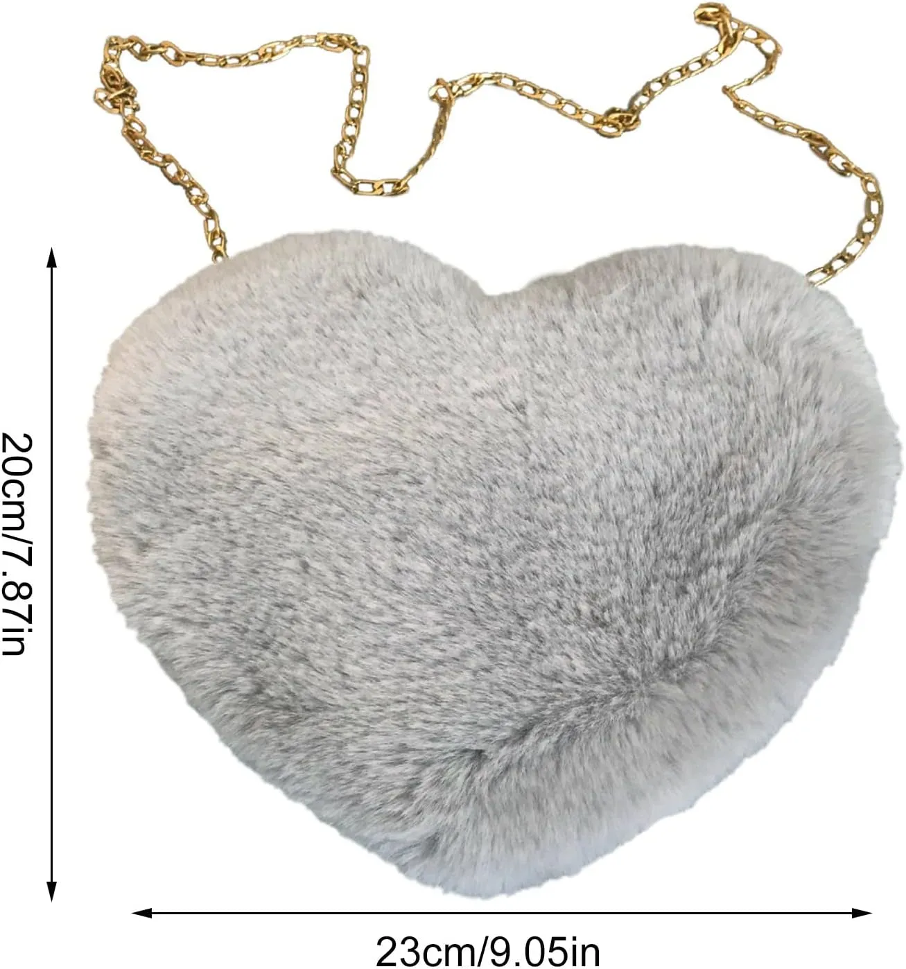 Puffer Tote Bag Naughty Furry Mini Heart Handbags Small Mini Metal Chain Cross-Body Bag Winter Feather Bags