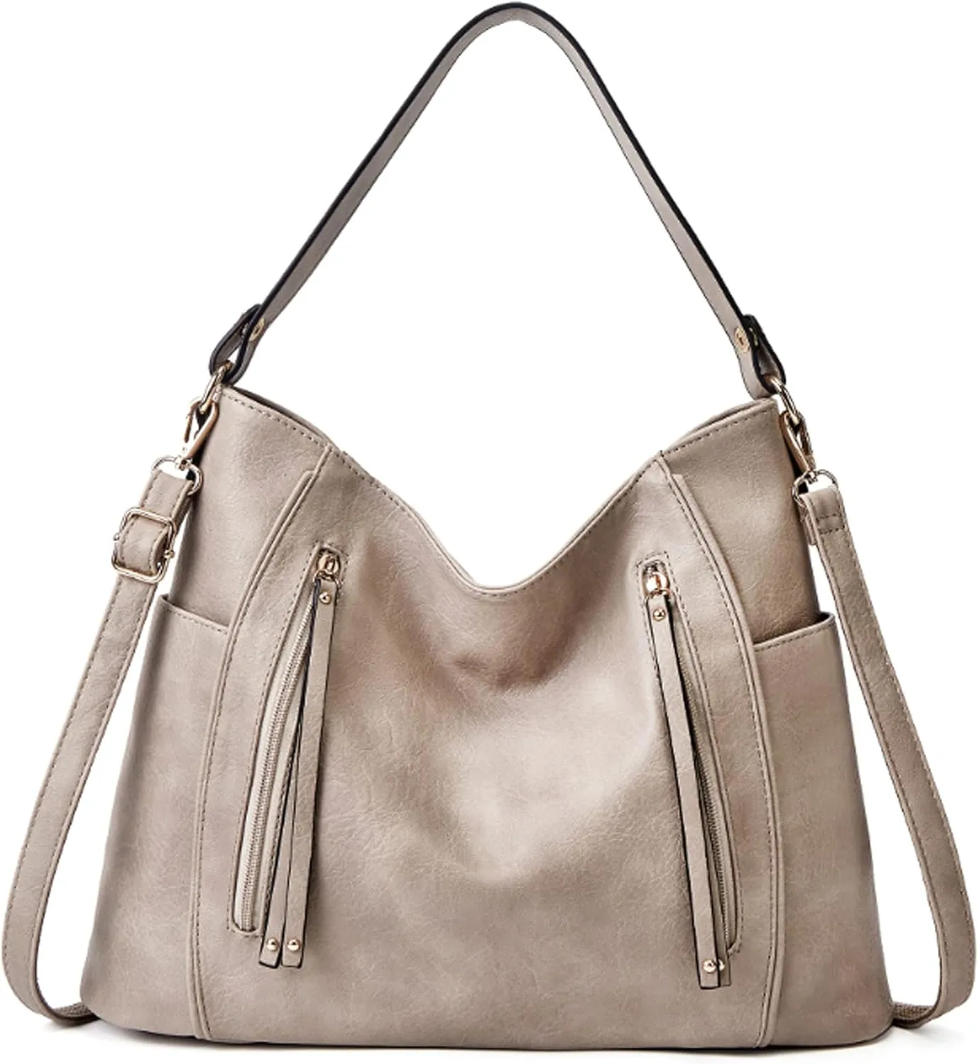 Purses and Handbags for Women Large Satchels Shoulder Bags Soft PU Leather Tote Bag Beige