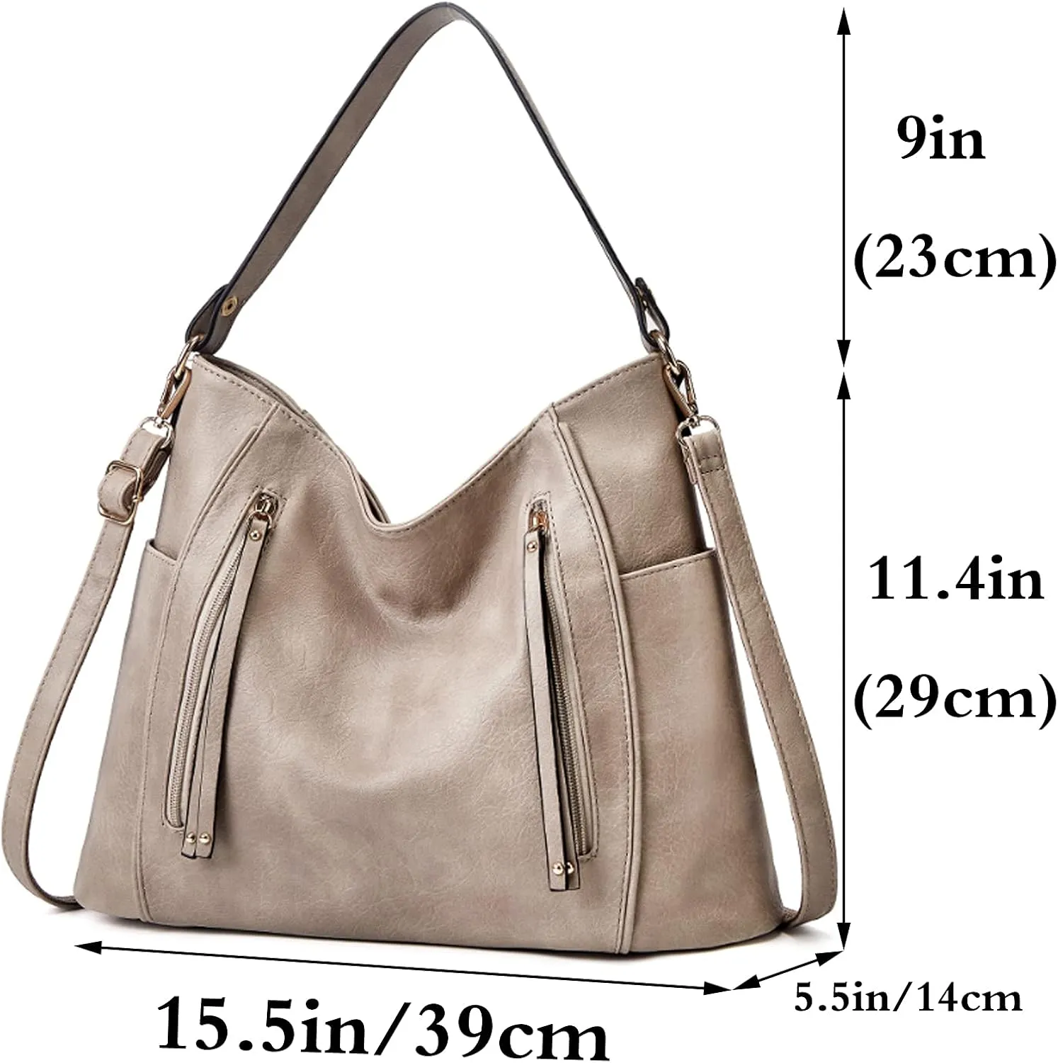 Purses and Handbags for Women Large Satchels Shoulder Bags Soft PU Leather Tote Bag Beige