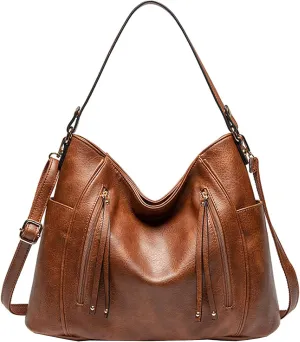 Purses and Handbags for Women Large Satchels Shoulder Bags Soft PU Leather Tote Bag Beige