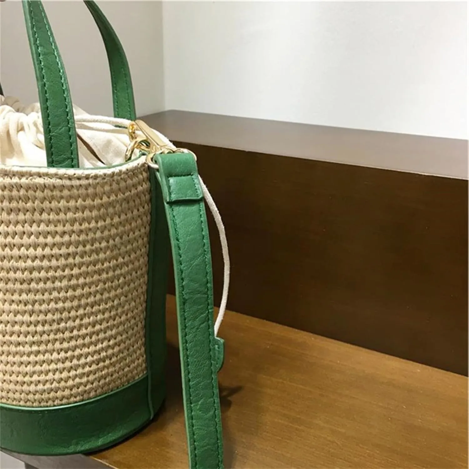 Rattan Bucket Wicker Bag Basket Handbag Cane Purse For WomenStraw Bucket Bags For WomenBasket Handbag