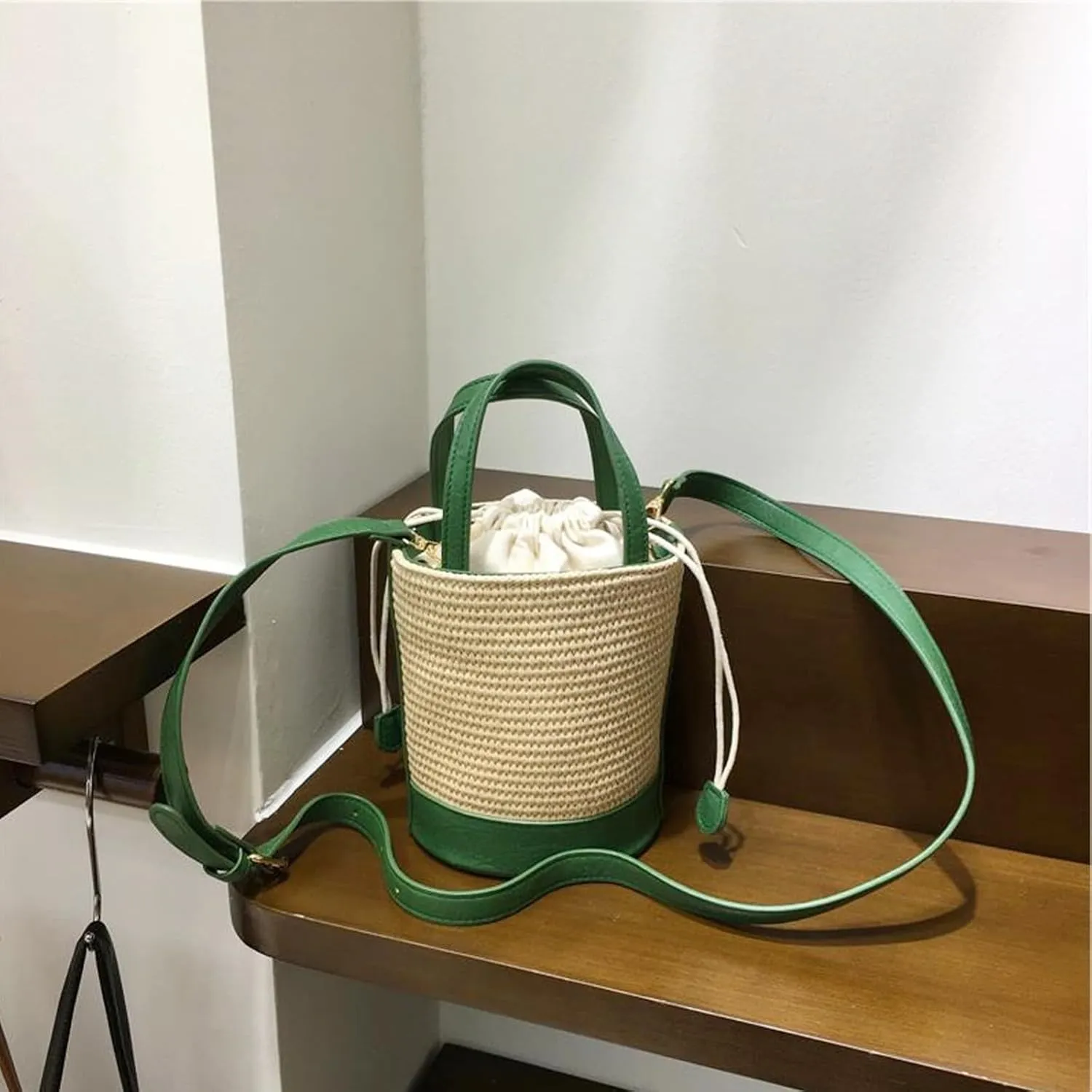 Rattan Bucket Wicker Bag Basket Handbag Cane Purse For WomenStraw Bucket Bags For WomenBasket Handbag