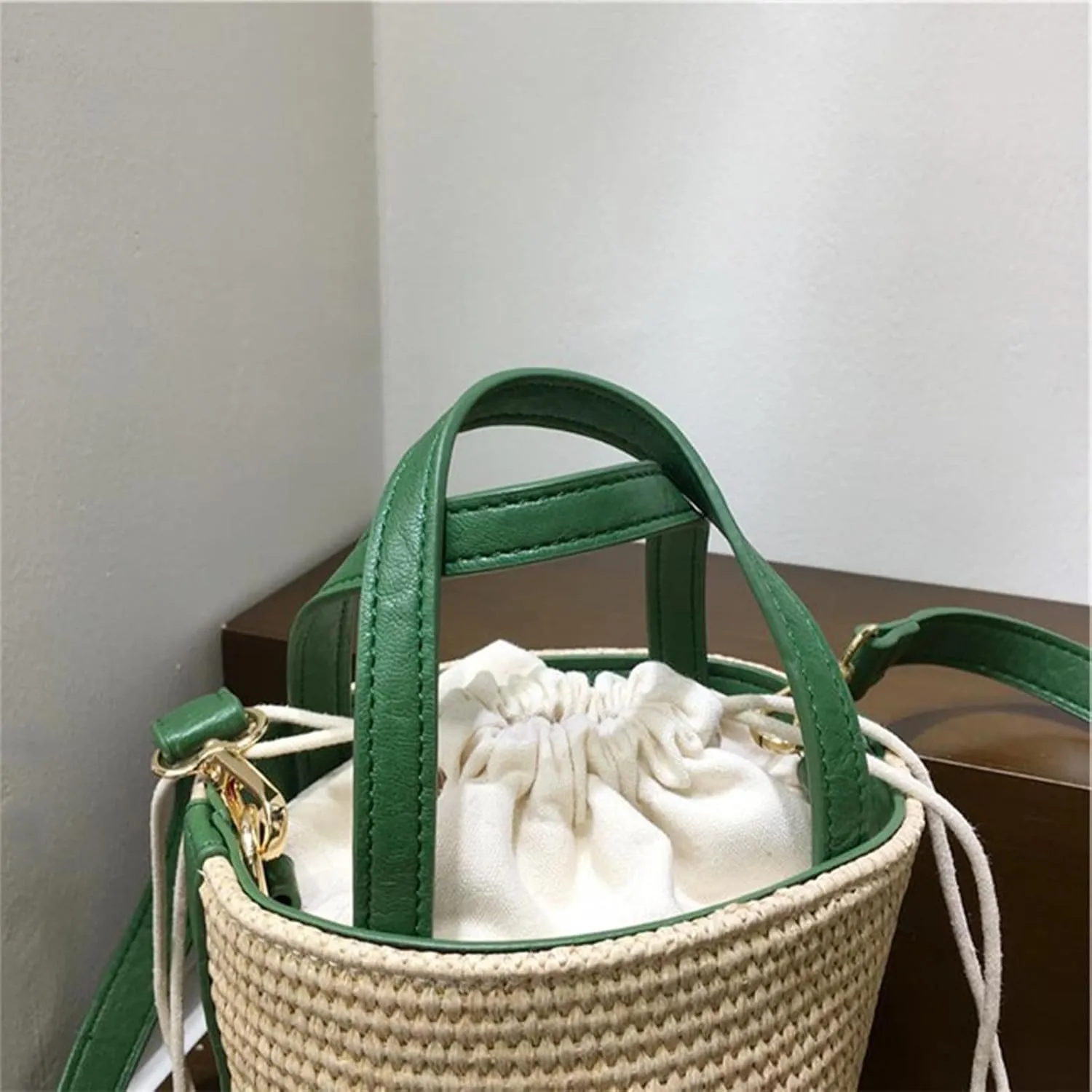 Rattan Bucket Wicker Bag Basket Handbag Cane Purse For WomenStraw Bucket Bags For WomenBasket Handbag